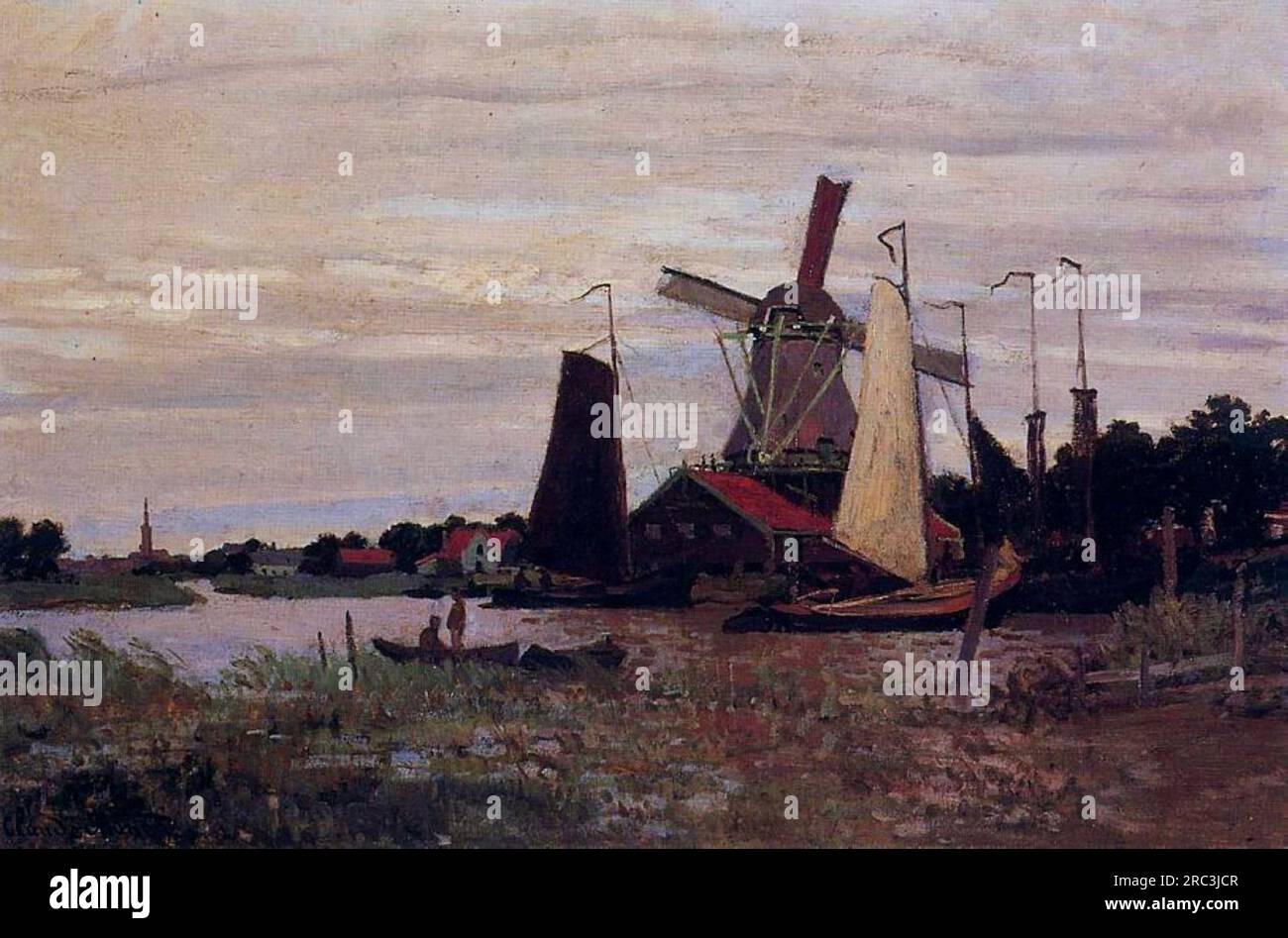 Windmill at Zaandam 1871 by Claude Monet Stock Photo - Alamy
