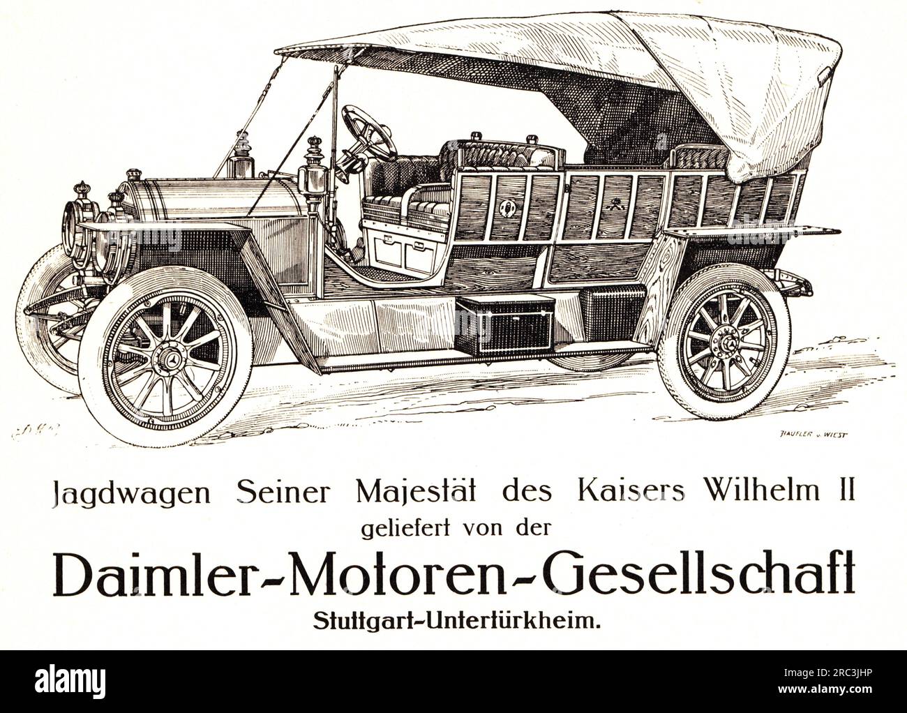 advertising, automobiles, Mercedes Simplex 45 horsepower of 1907, hunting car of Emperor Wilhelm II, ADDITIONAL-RIGHTS-CLEARANCE-INFO-NOT-AVAILABLE Stock Photo