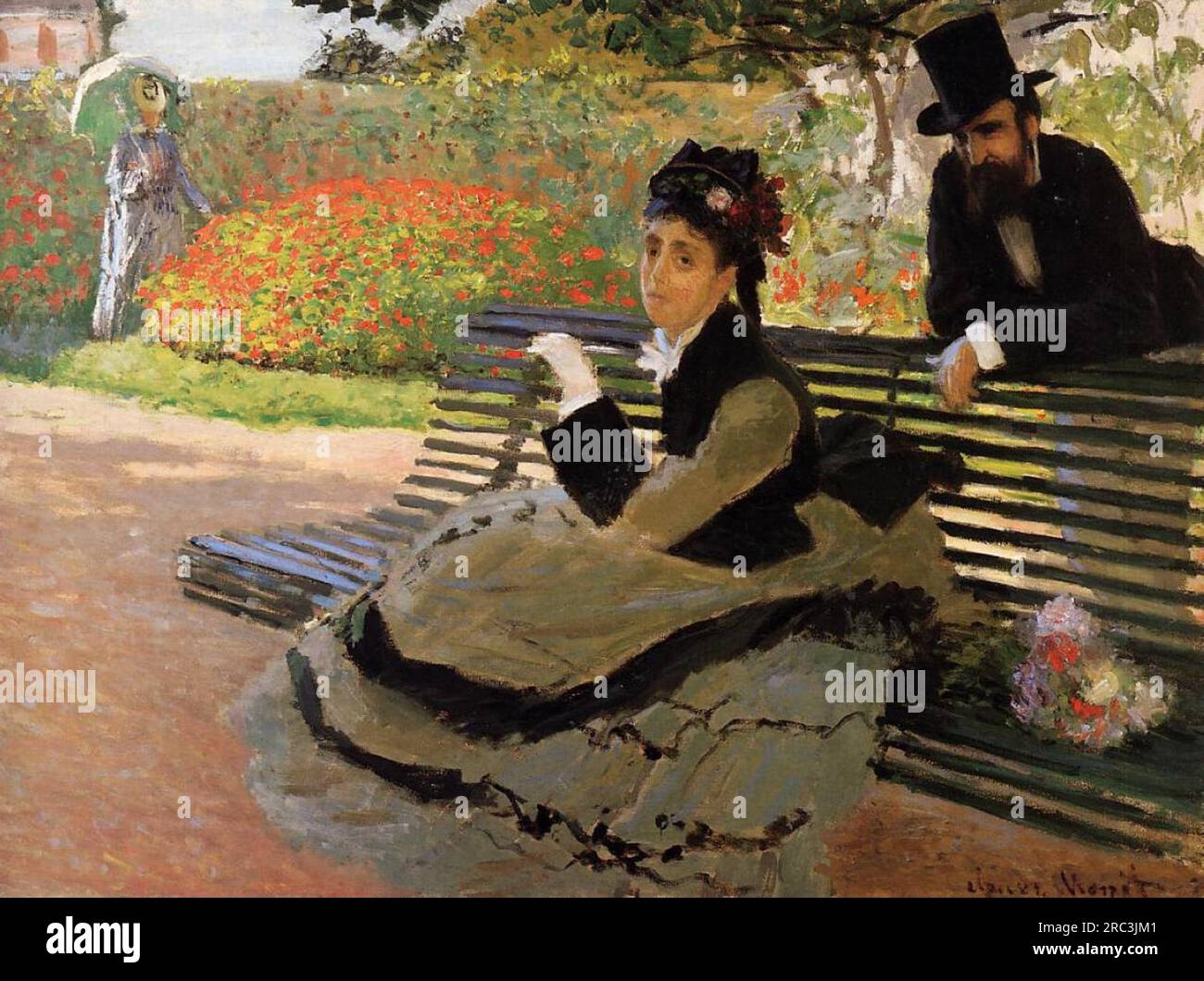 Camille Monet on a Garden Bench 1873 by Claude Monet Stock Photo - Alamy
