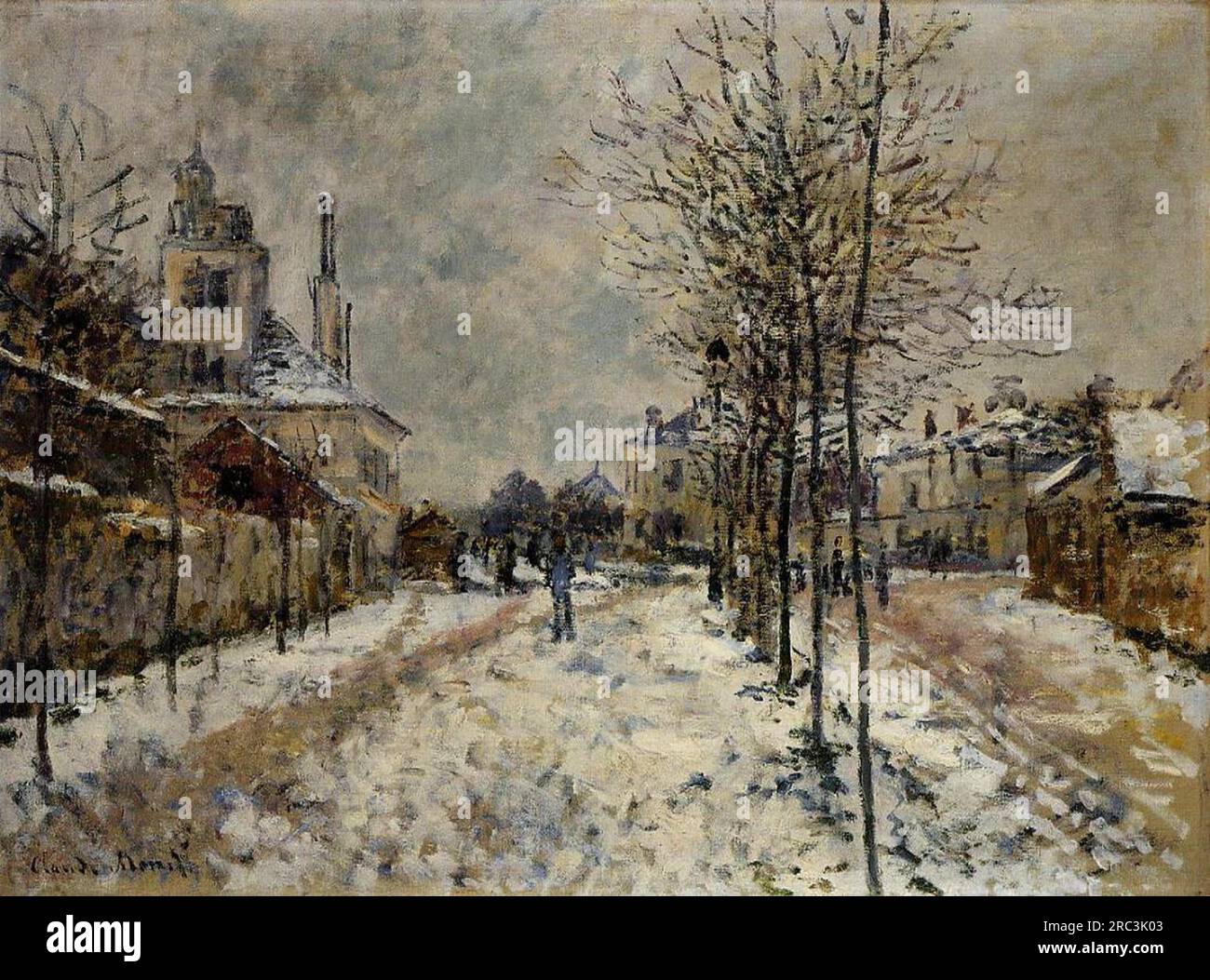 Snow Effect, The Boulevard de Pontoise at Argenteuil 1875 by Claude Monet Stock Photo