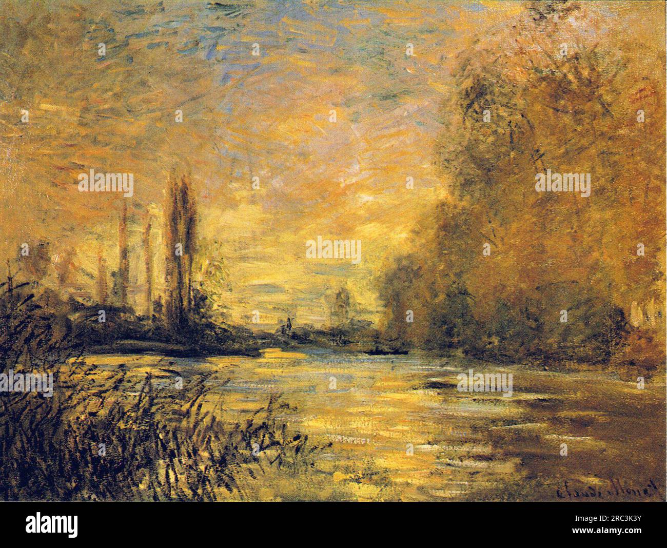 The Small Arm of the Seine at Argenteuil 1876 by Claude Monet Stock ...