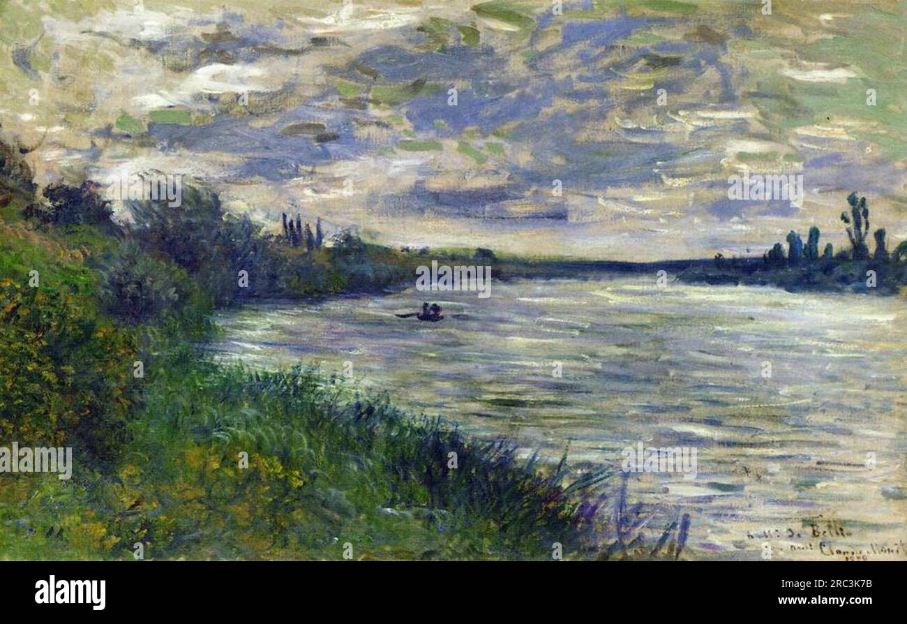 The Seine near Vetheuil, Stormy Weather 1878 by Claude Monet Stock ...
