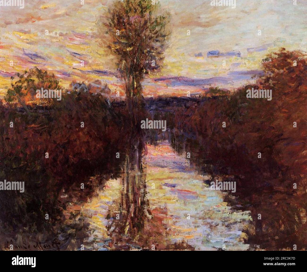 The Small Arm of the Seine at Mosseaux, Evening 1878 by Claude Monet ...
