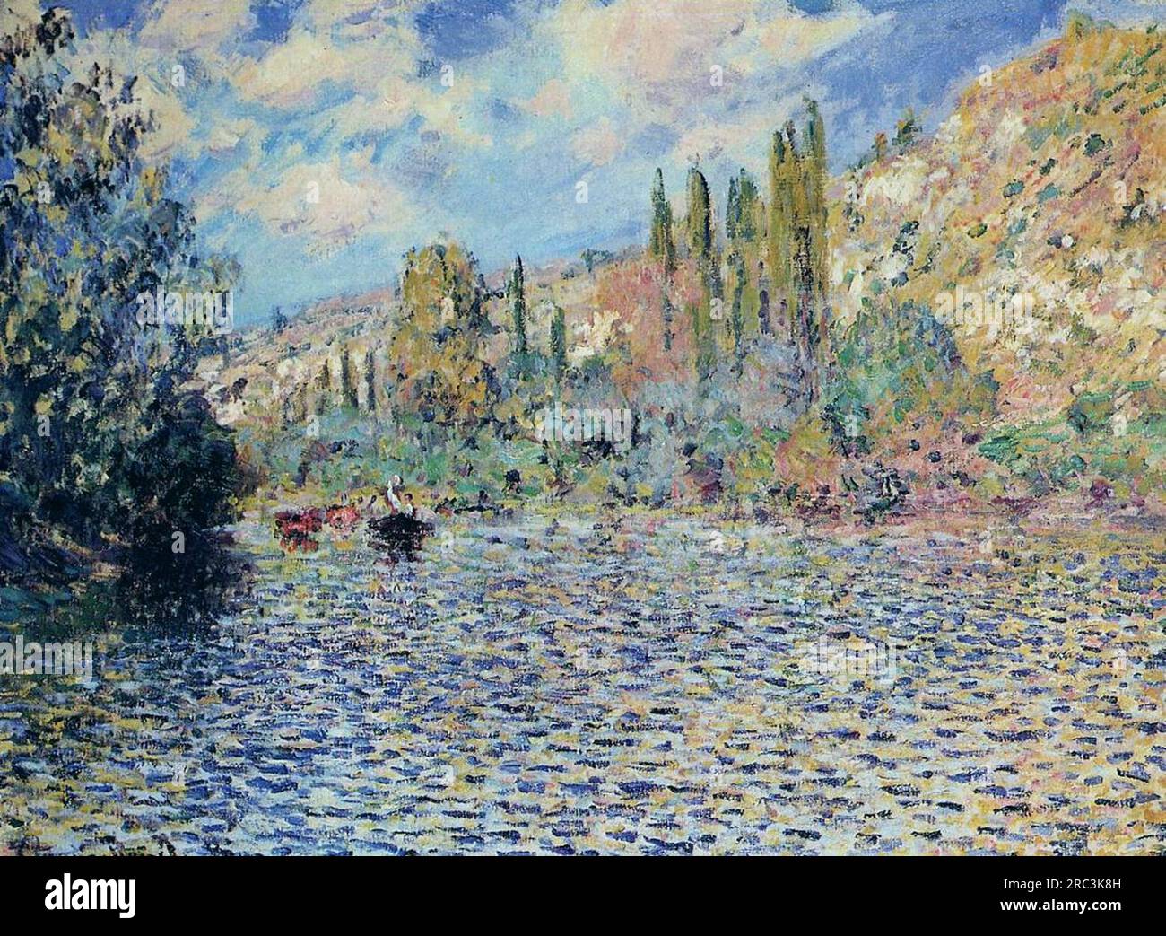 Painting claude monet the seine at vétheuil hi-res stock