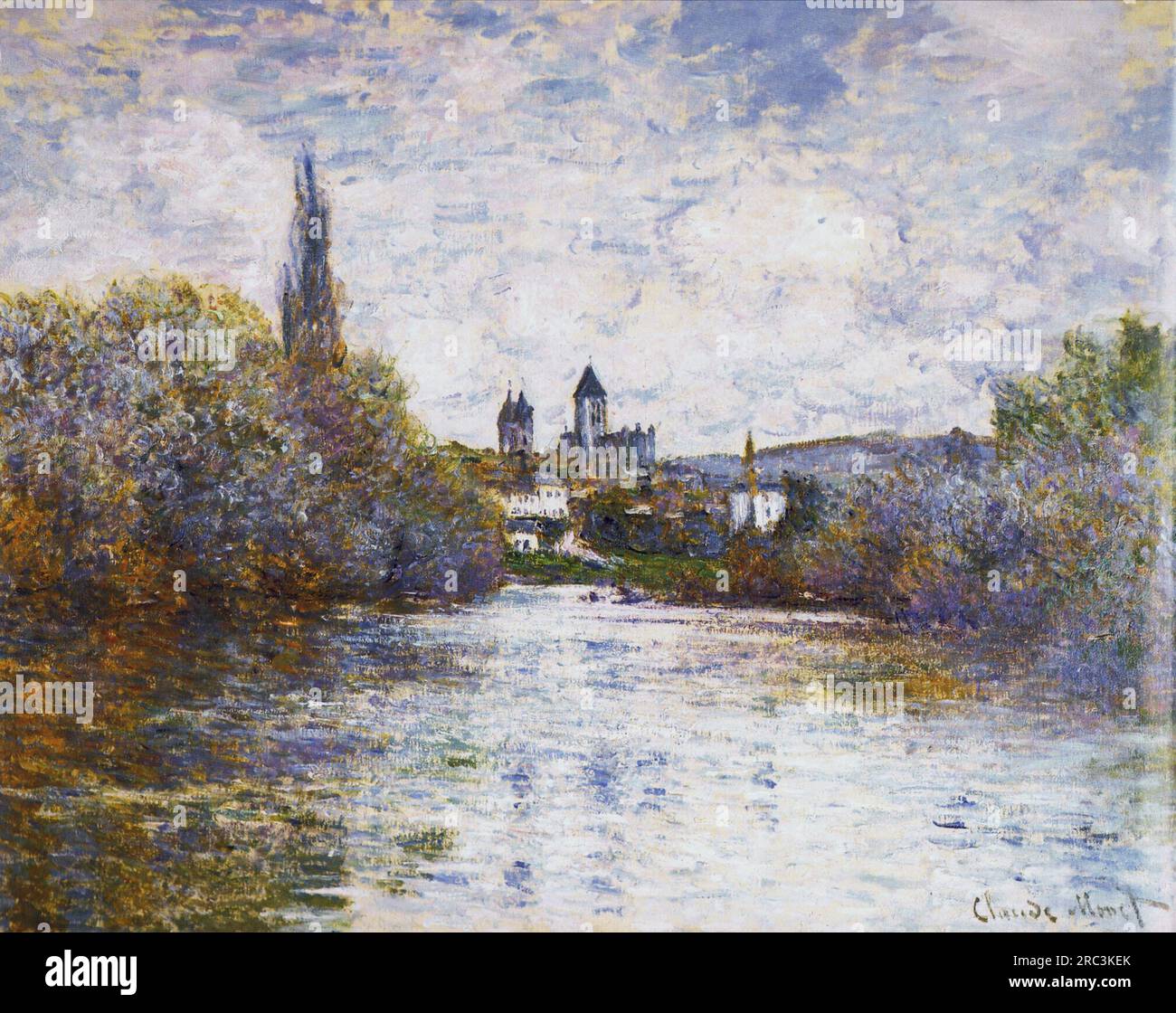 Vetheuil, The Small Arm of the Seine 1880 by Claude Monet Stock Photo ...