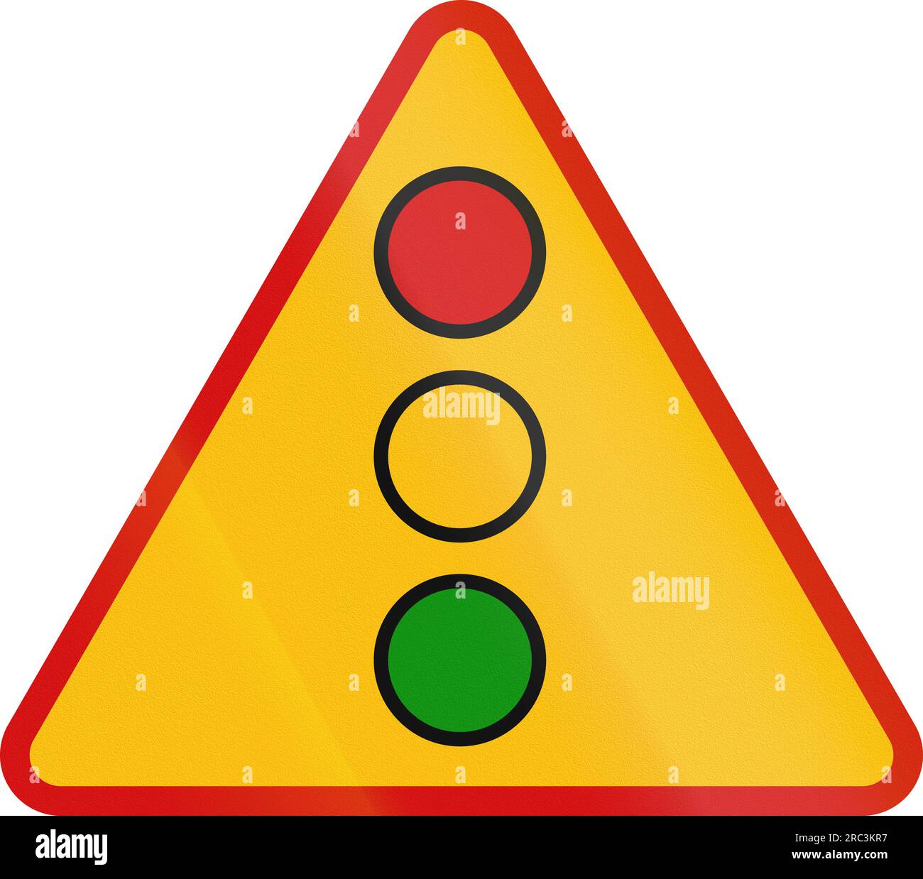 Polish sign warning about traffic lights Stock Photo - Alamy