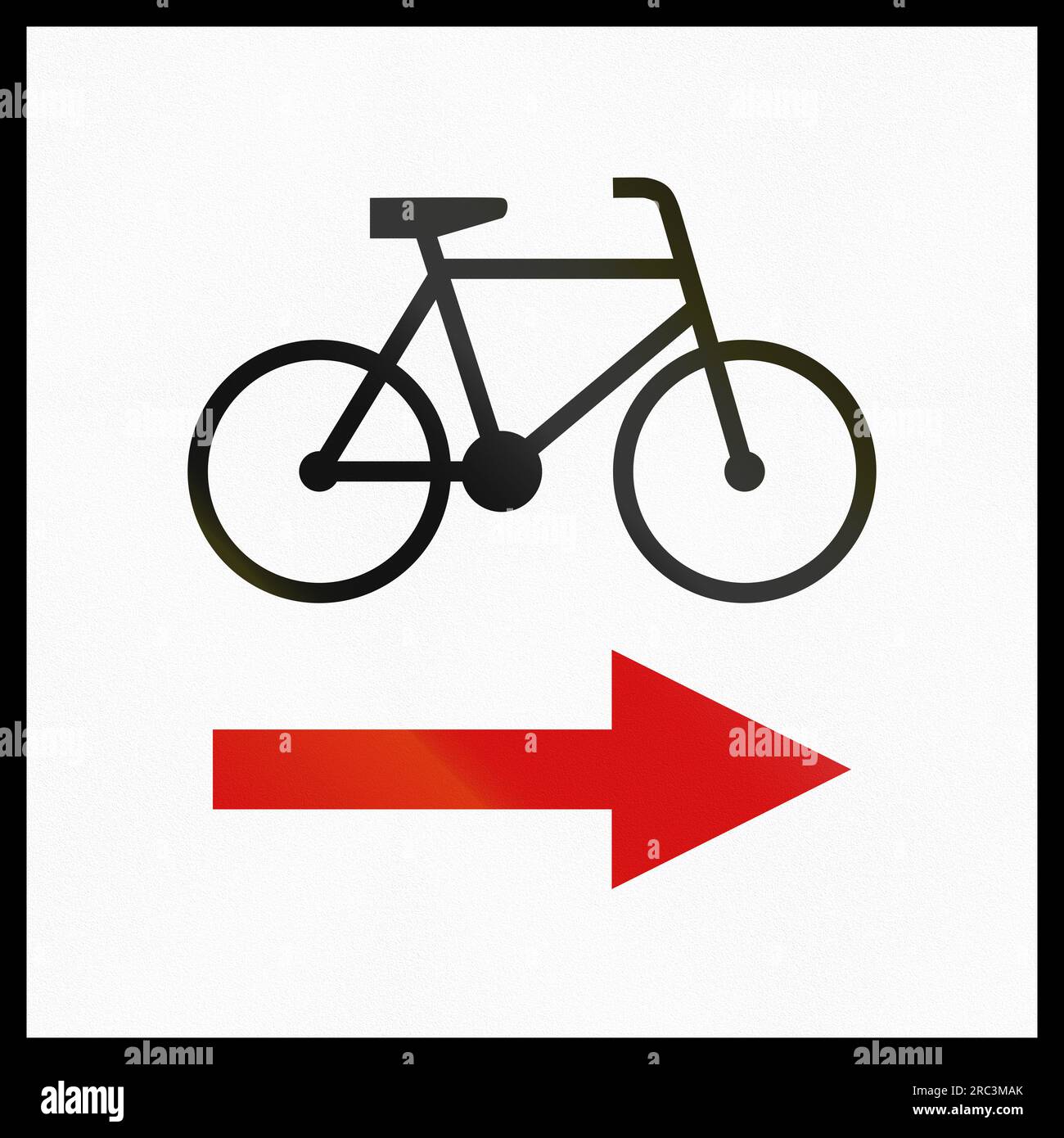Polish informational sign: Change in direction of regional cycle route ...