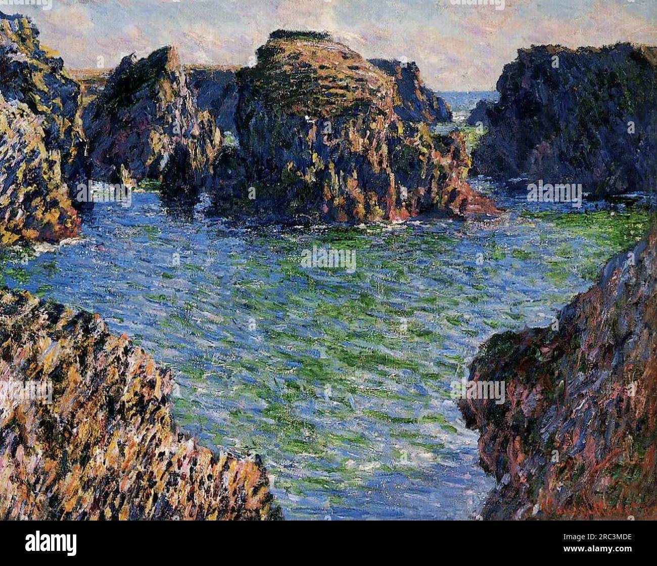 Coming into PortGoulphar, BelleIle 1886 by Claude Stock Photo