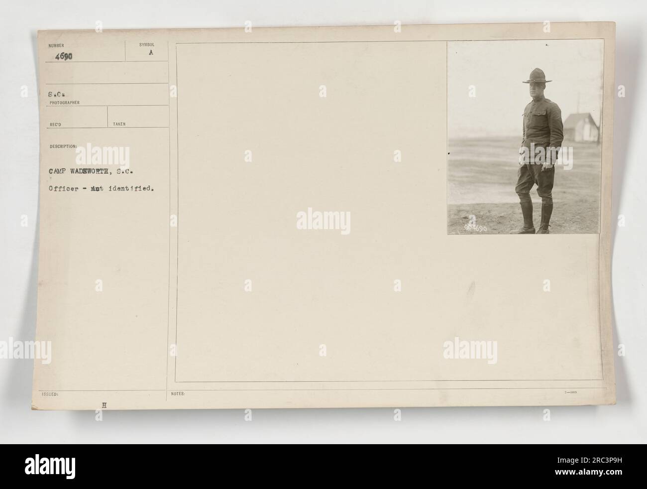 Soldiers at Camp Wadsworth, S.C. during World War I. The photograph