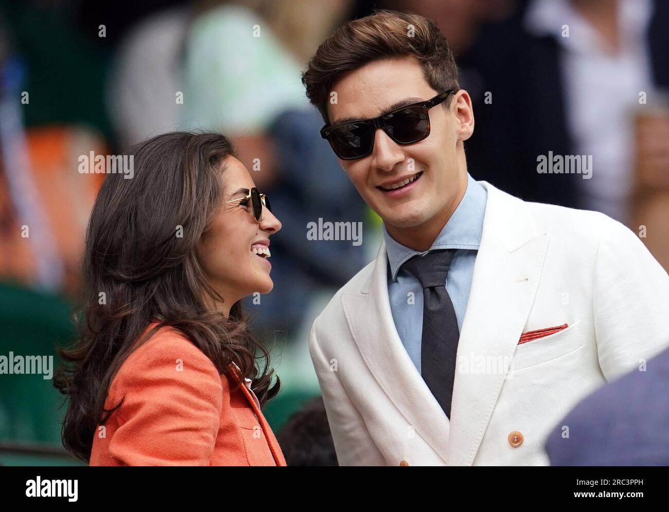 Mercedes F1 driver Russell, alongside Carmen Montero Mundt in