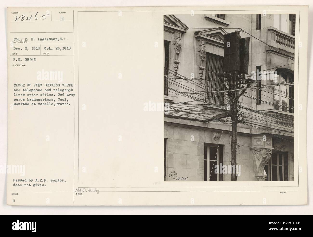 Cpl r h ingleston captured an image on oct 29 1918 at the 2nd