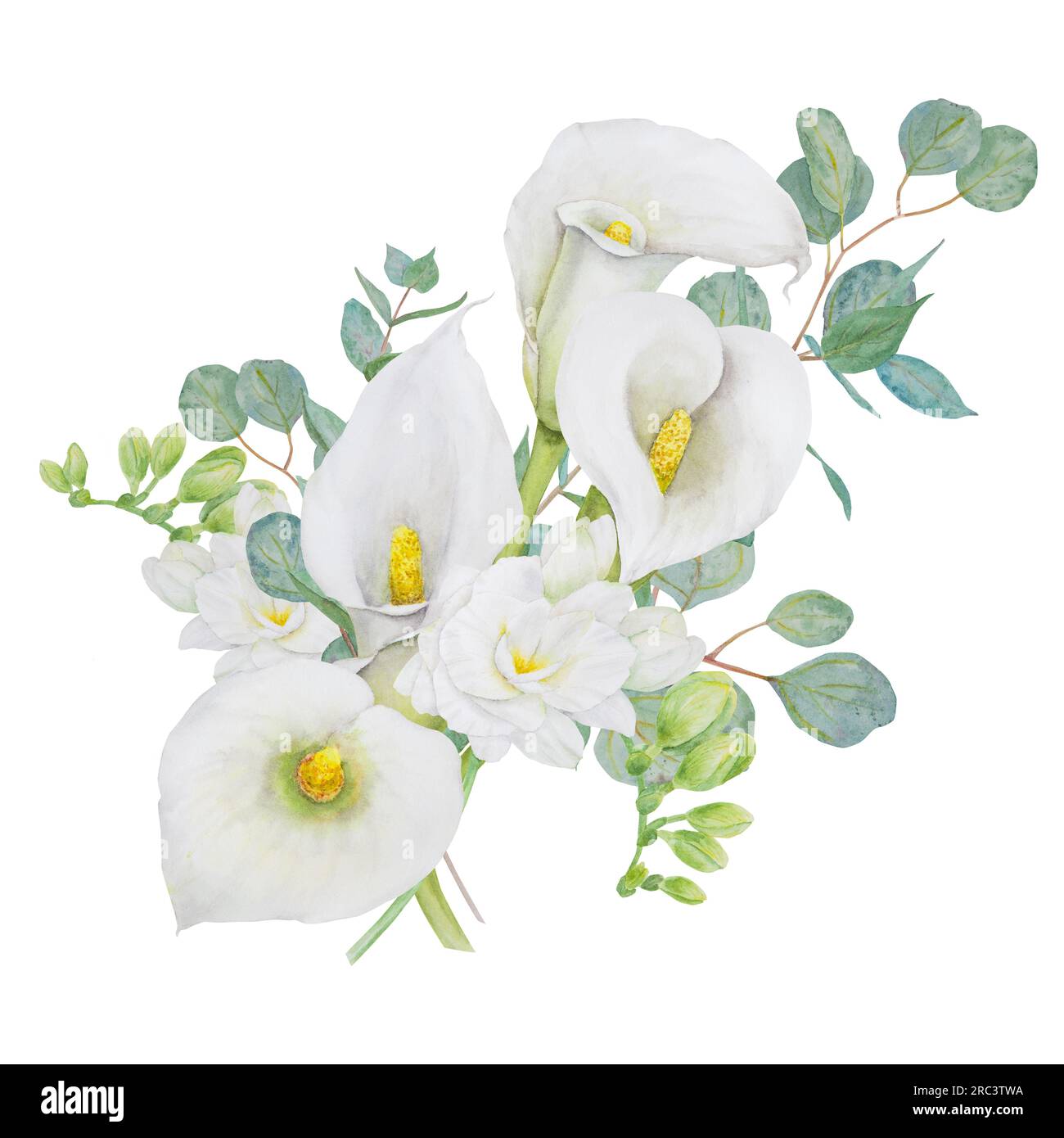 White Calla Lily and Freesia Bouquet
