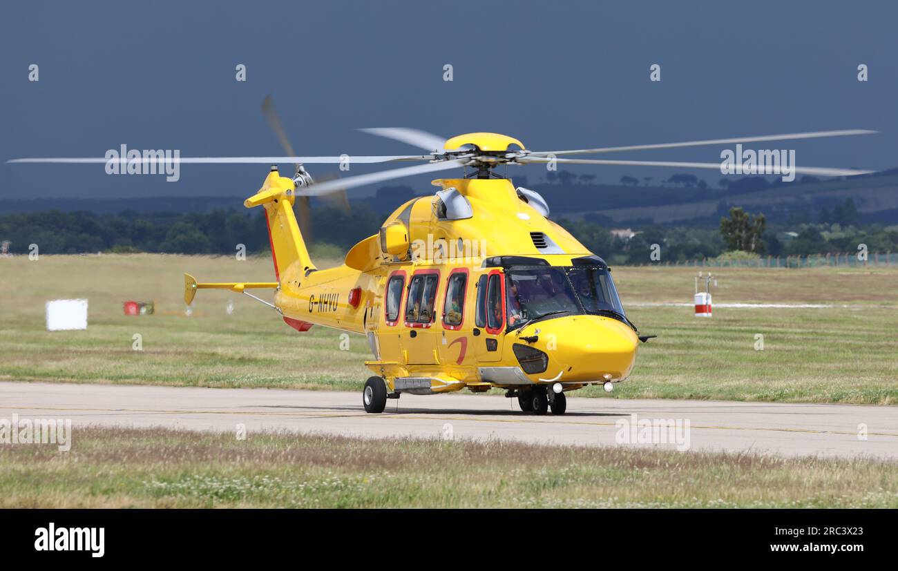 NHV Airbus EC175B Helicopter Aberdeen International Airport Stock Photo