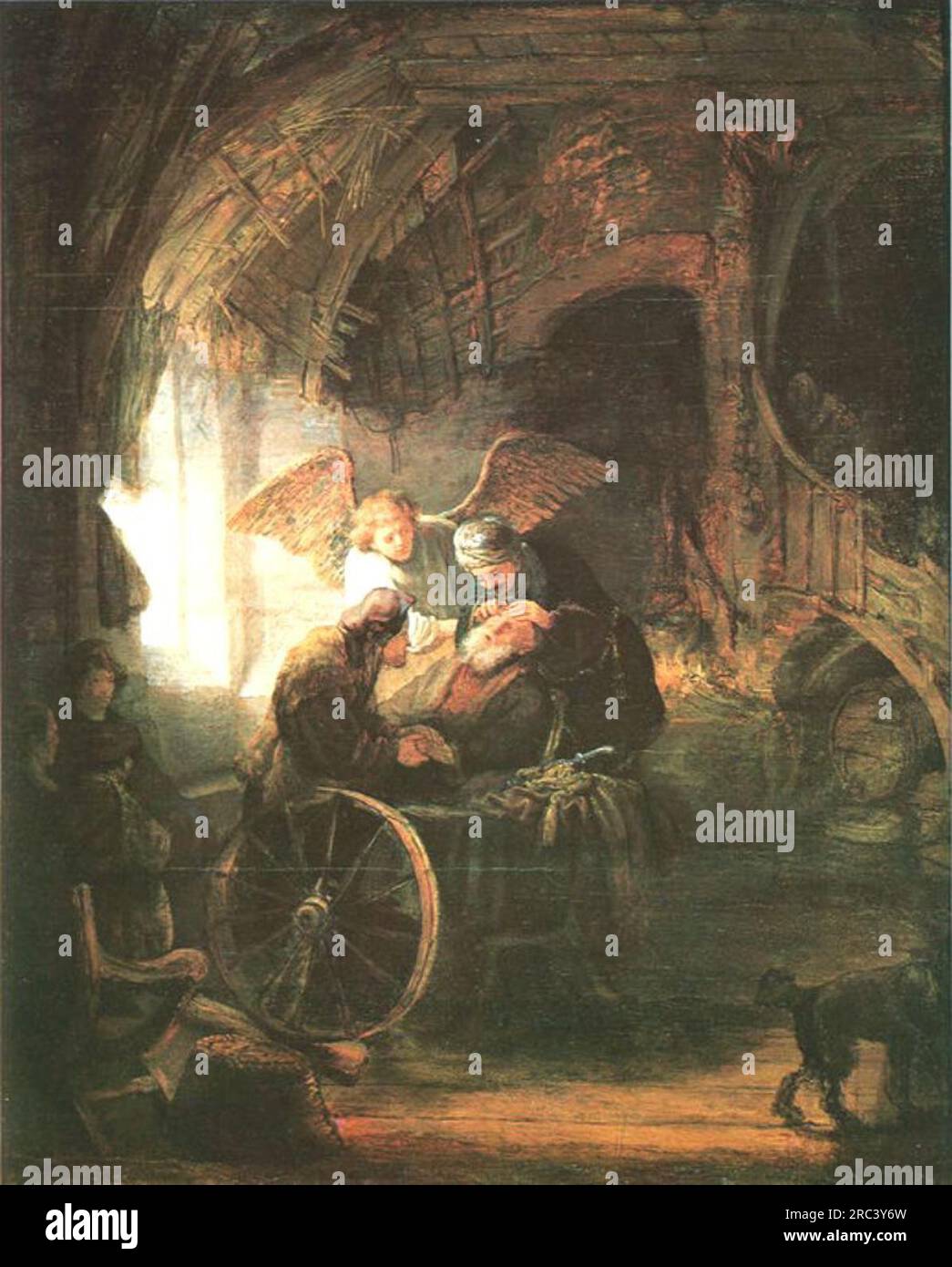 Tobias Cured With His Son 1636 by Rembrandt Stock Photo