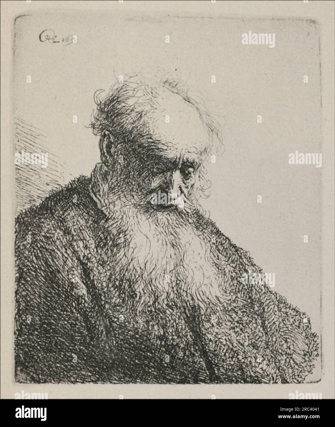 An Old Man with a Beard 1630 by Rembrandt Stock Photo - Alamy