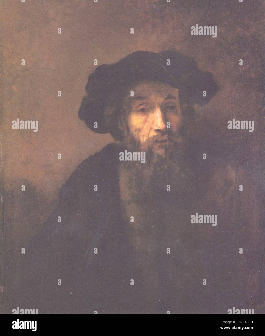 Bearded Man with a Beret 1655 by Rembrandt Stock Photo - Alamy
