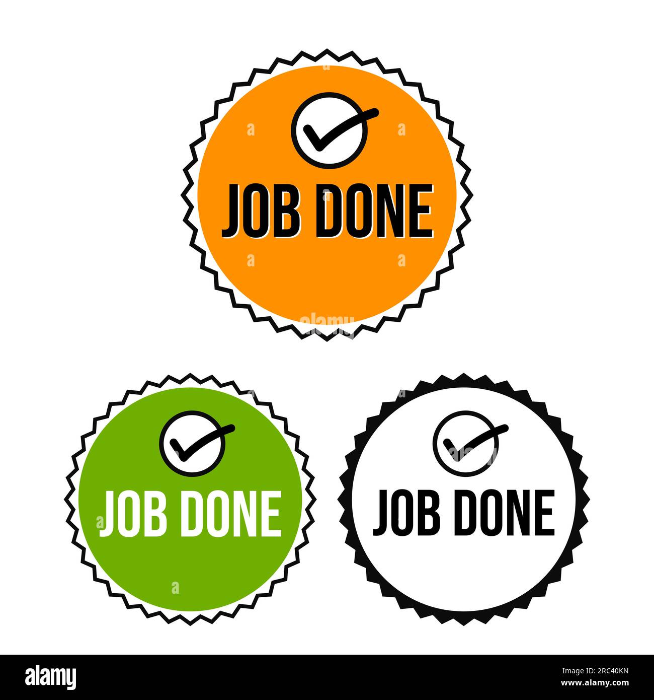 Job done application employee task badge icon label design vector Stock
