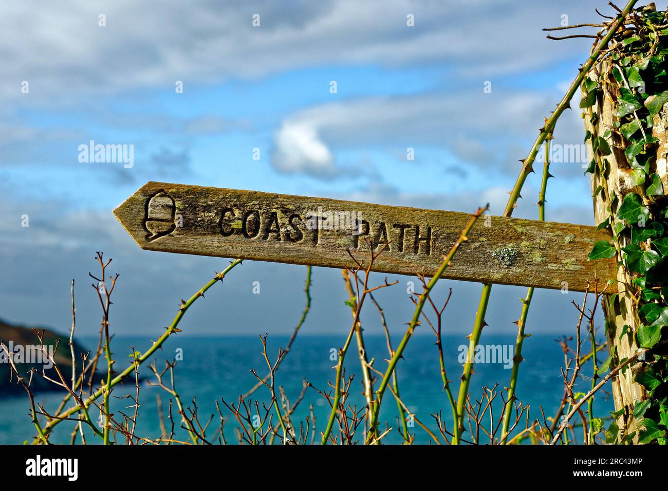 costal footpath sign Stock Photo