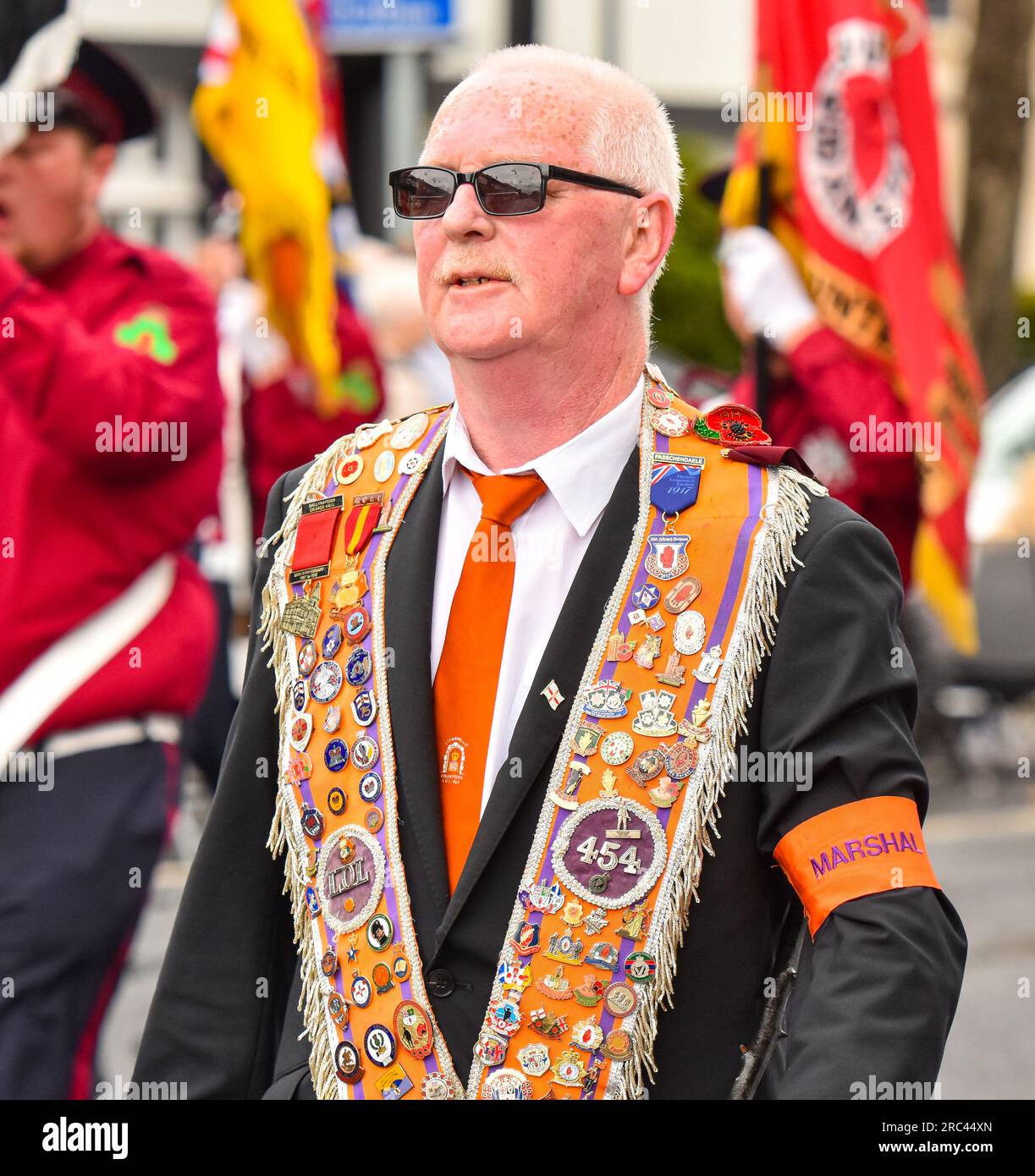 Twelfth of July Parade 2023, Lisburn Road, Belfast Stock Photo