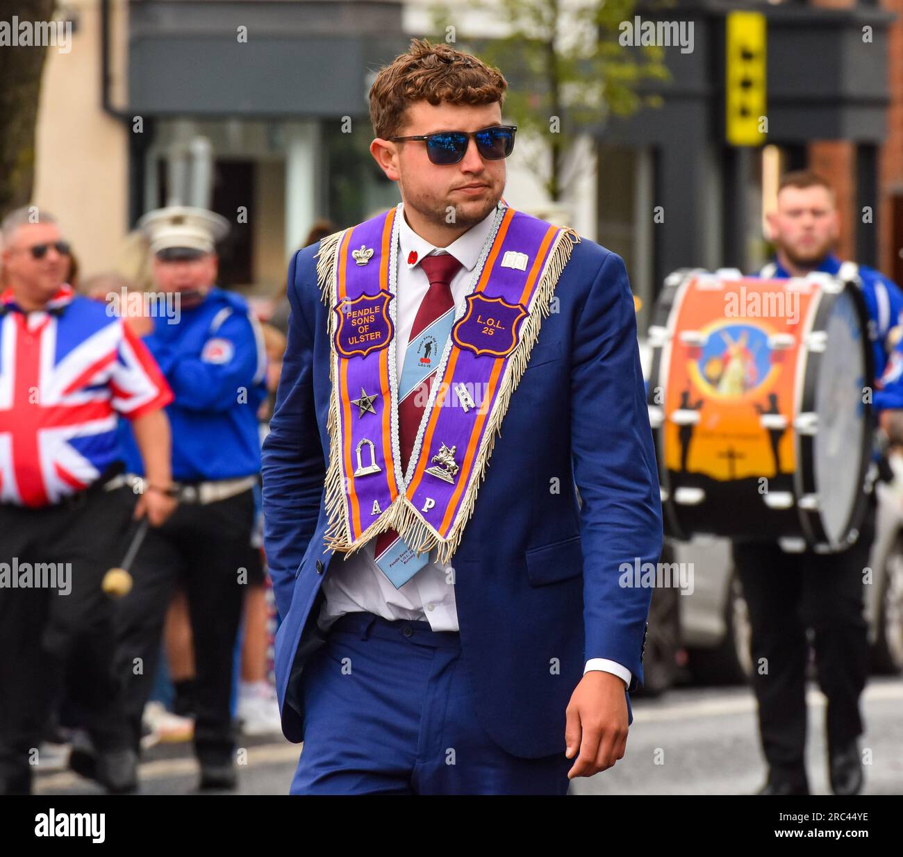 Twelfth of July Parade 2023, Lisburn Road, Belfast Stock Photo