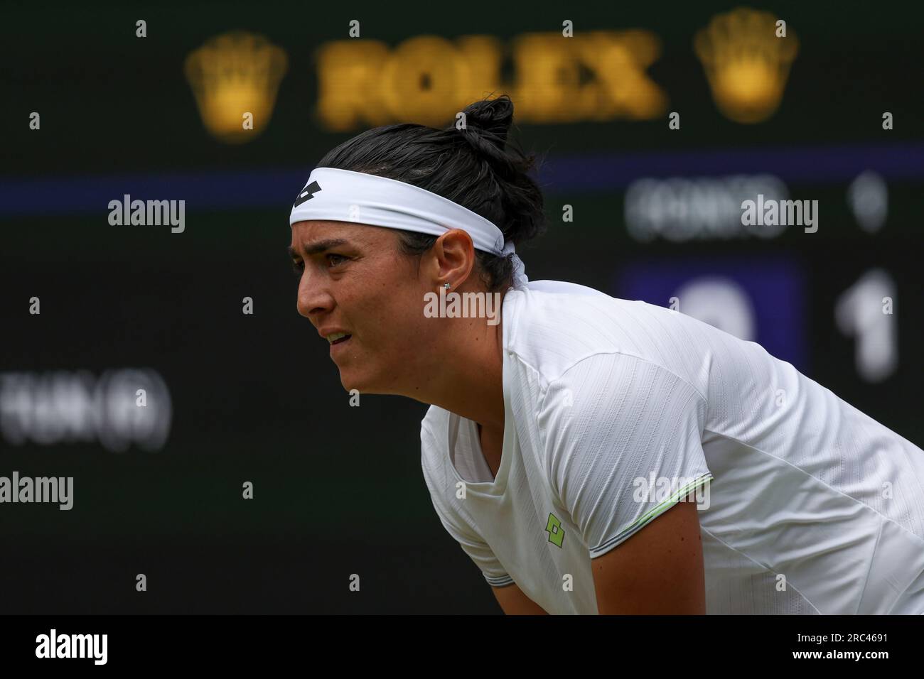 12th July 2023; All England Lawn Tennis and Croquet Club, London, England Wimbledon Tennis Tournament; Ons Jabeur (TUN) Credit Action Plus Sports Images/Alamy Live News Stock Photo