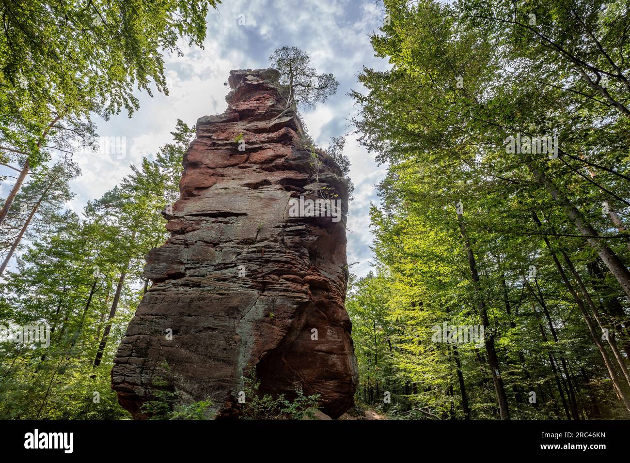 The Römerflesen Rock Formation in Dahner Felsenland, Rhineland-Palatinate, Germany, Europe Stock Photo