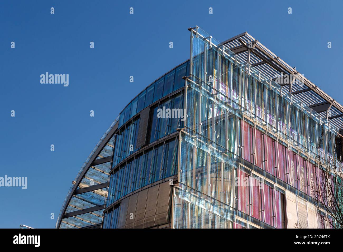 Modern architecture and street view in Geneva, Switzerland. Stock Photo