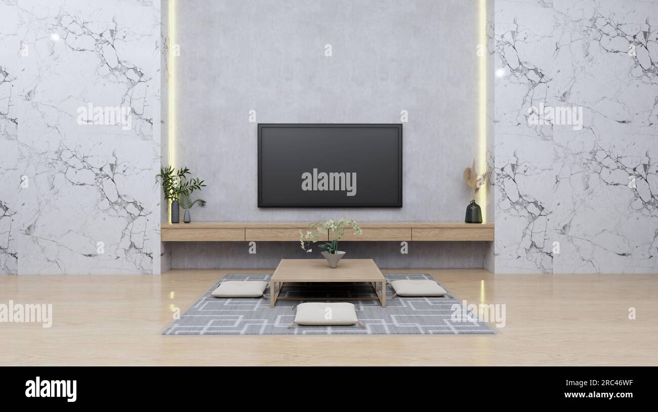 living room design with japanese style Stock Photo