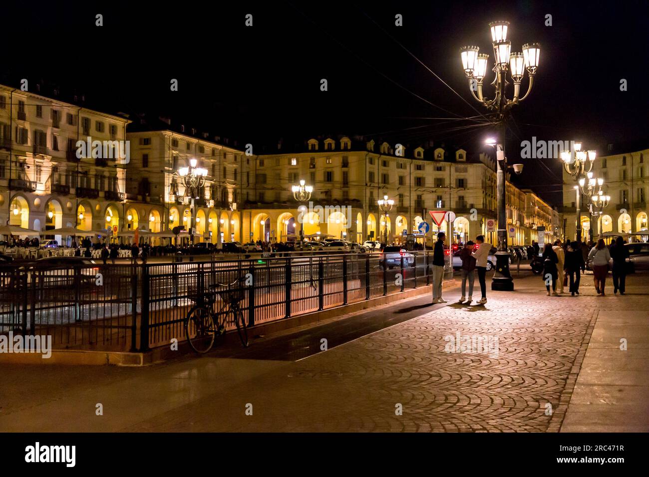 Turin, Italy - March 27, 2022: Piazza Vittorio Veneto, also known as Piazza Vittorio, is a city square in Turin, Italy, which takes its name from the Stock Photo