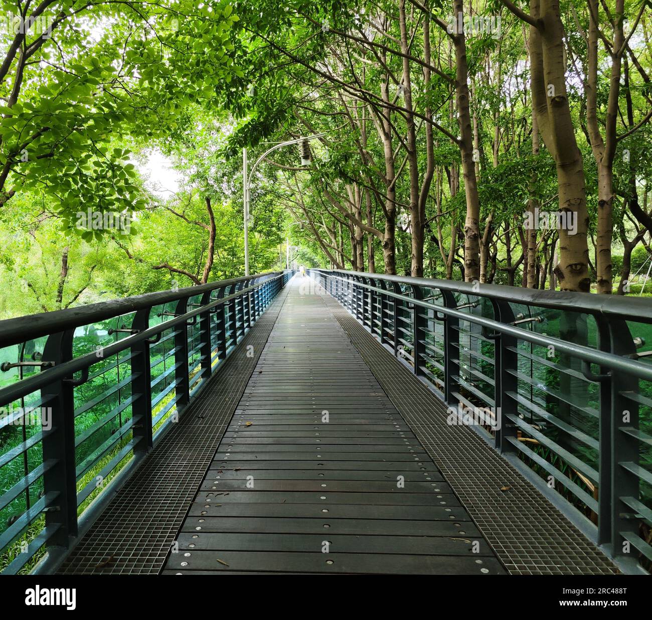 Elevated walkway at Xujiahui Park  in Xuhui District, Shanghai Stock Photo