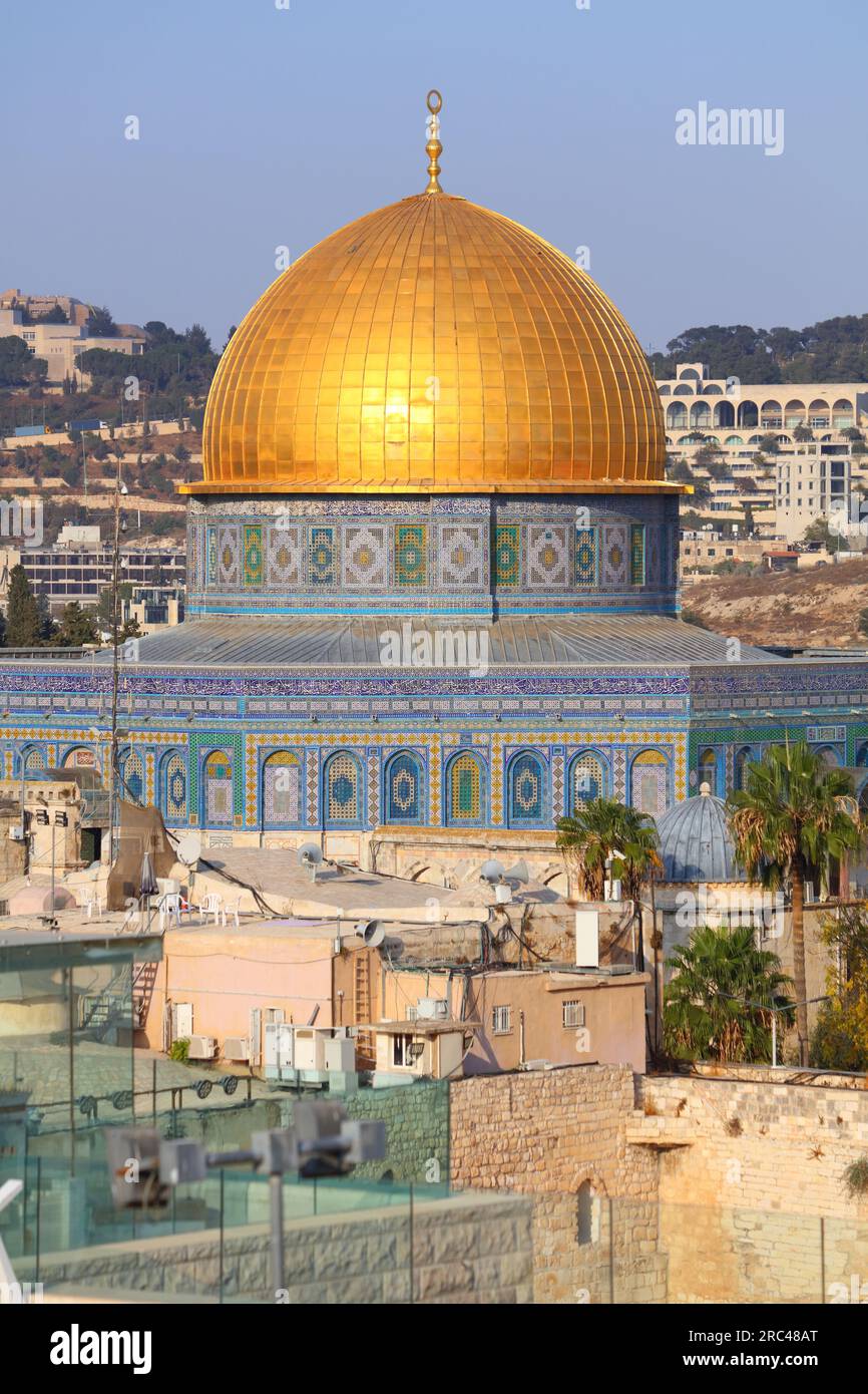 Jerusalem Dome of the Rock. UNESCO World Heritage site in Israel Stock ...