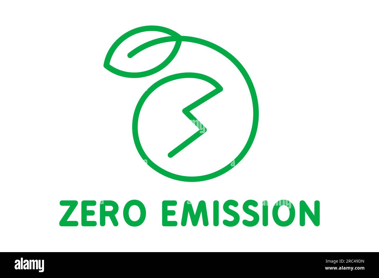 Zero Emission Symbol Sign Logo Stylized Number Zero With A Leaf And