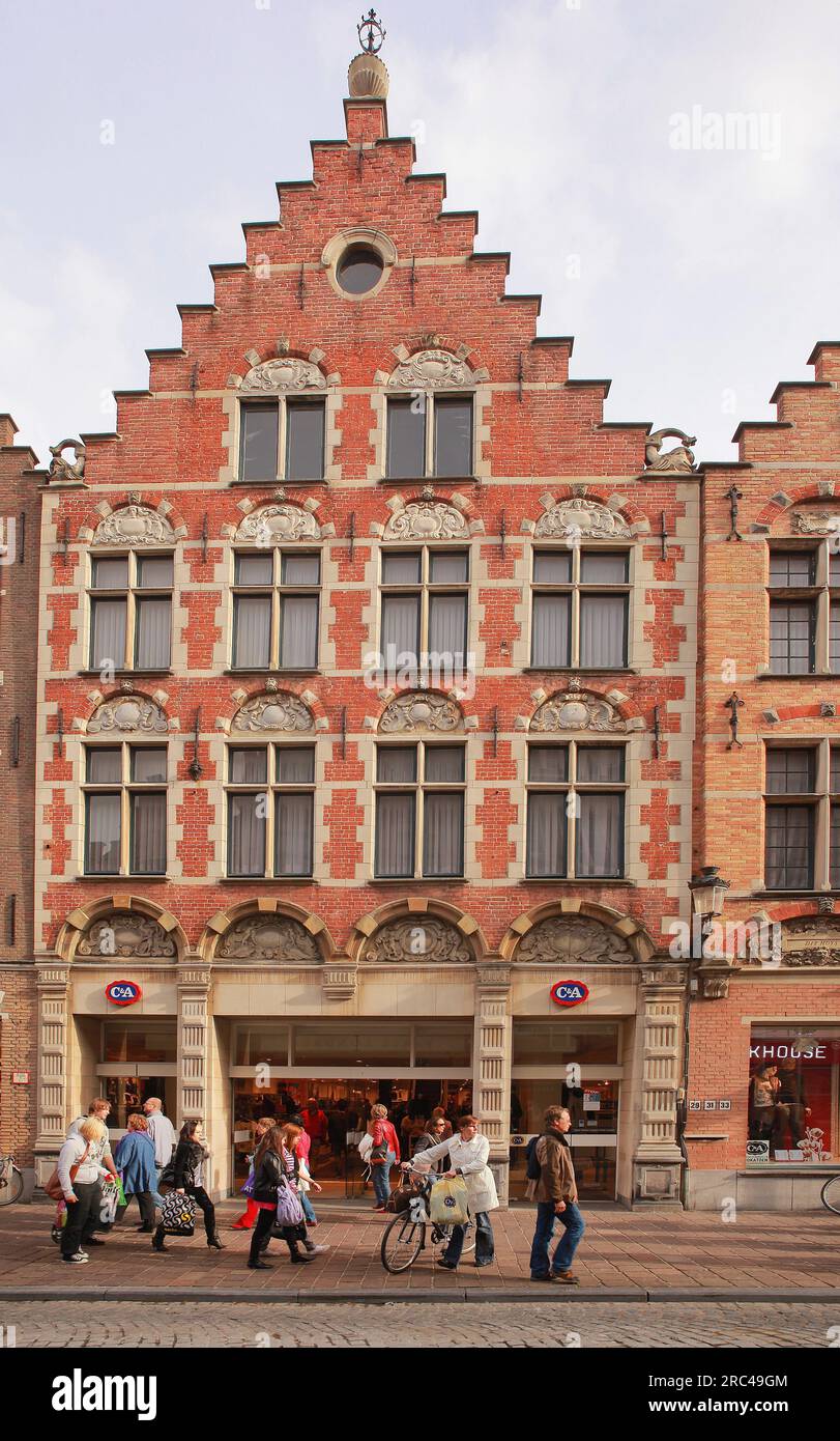 Steenstraat, Bruges, Flemish Region, West Flanders, Belgium Stock Photo