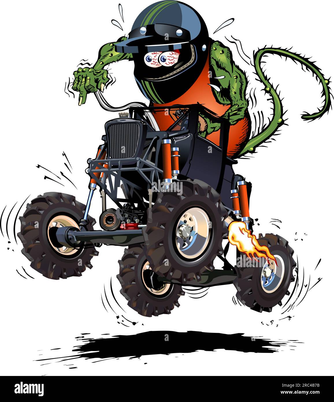 Cartoon monstertruck rat rod. Available EPS-10 vector format separated by groups and layers for easy edit Stock Vector