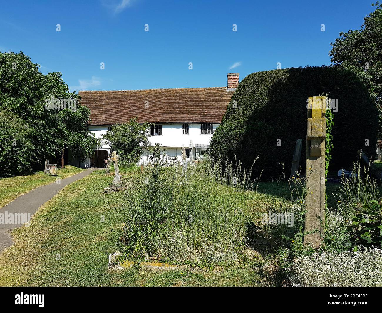 The graveyard and guild hall in Finchingfield, Essex, UK. Stock Photo