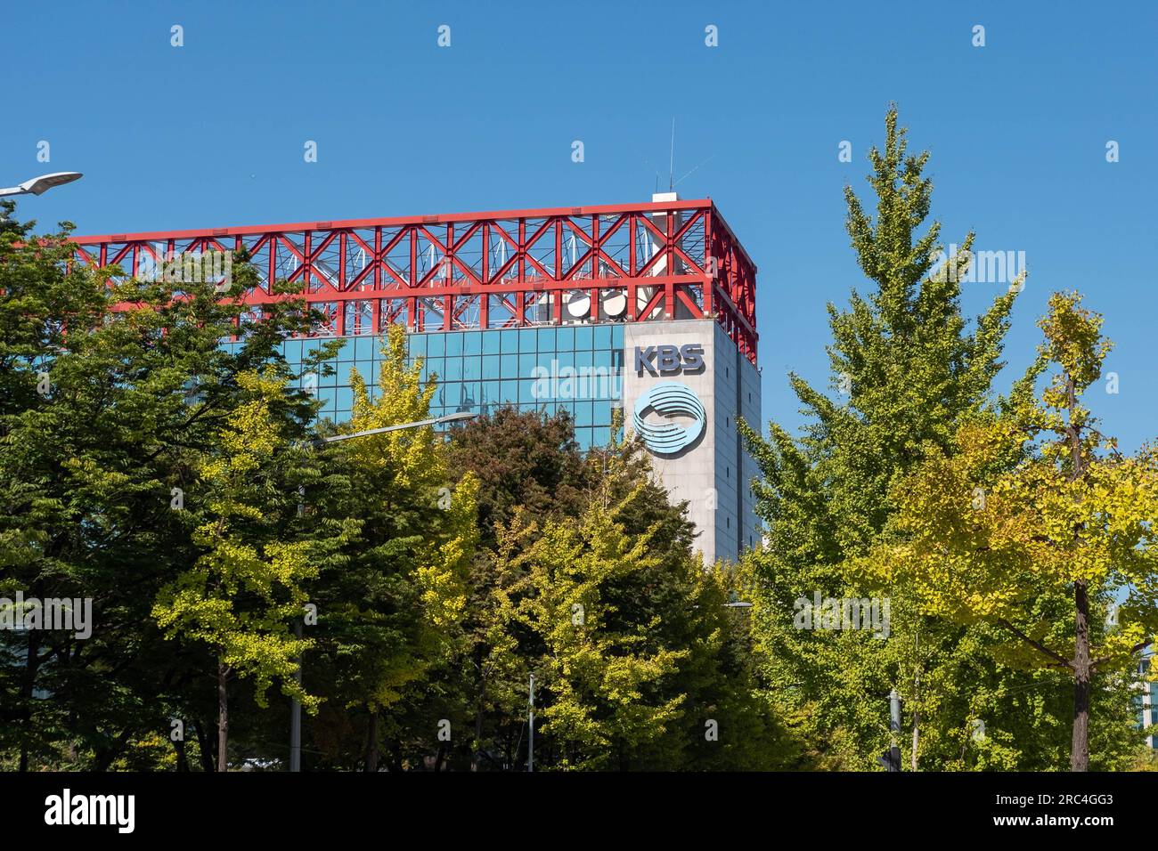 12 October 2022 - Seoul, South Korea : KBS Building in Yeongdeungpo-gu. It is the national broadcaster of South Korea and it is one of the leading Sou Stock Photo