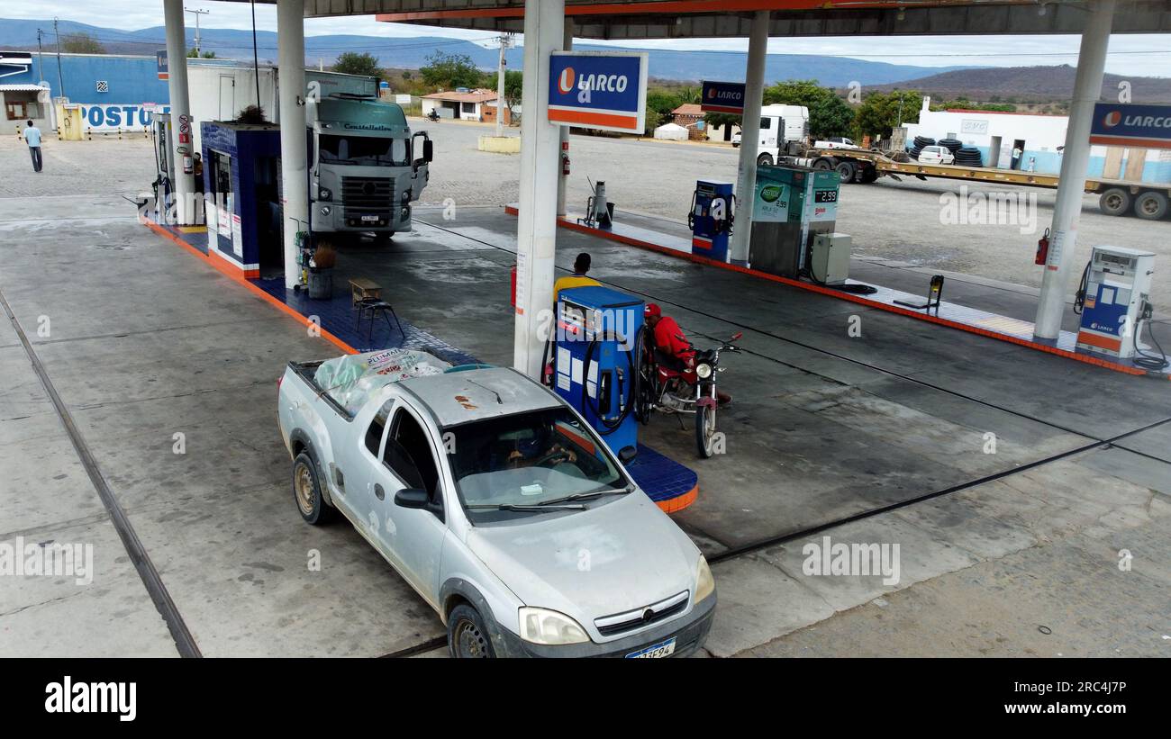 maracas, bahia, brazil july 7, 2023 view of a Largo network gas station in the city of