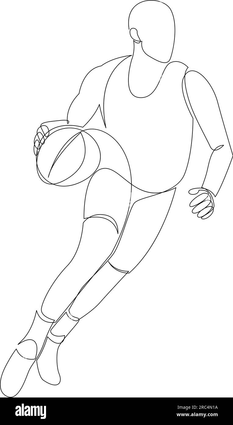 Hand sketch of basketball player Stock Vector by ©onot 188591896