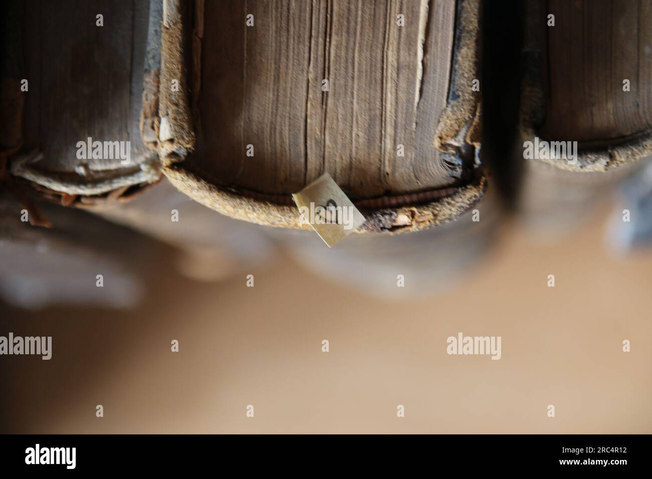 Happy Birthday background. Old books on a wooden shelf Stock Photo - Alamy