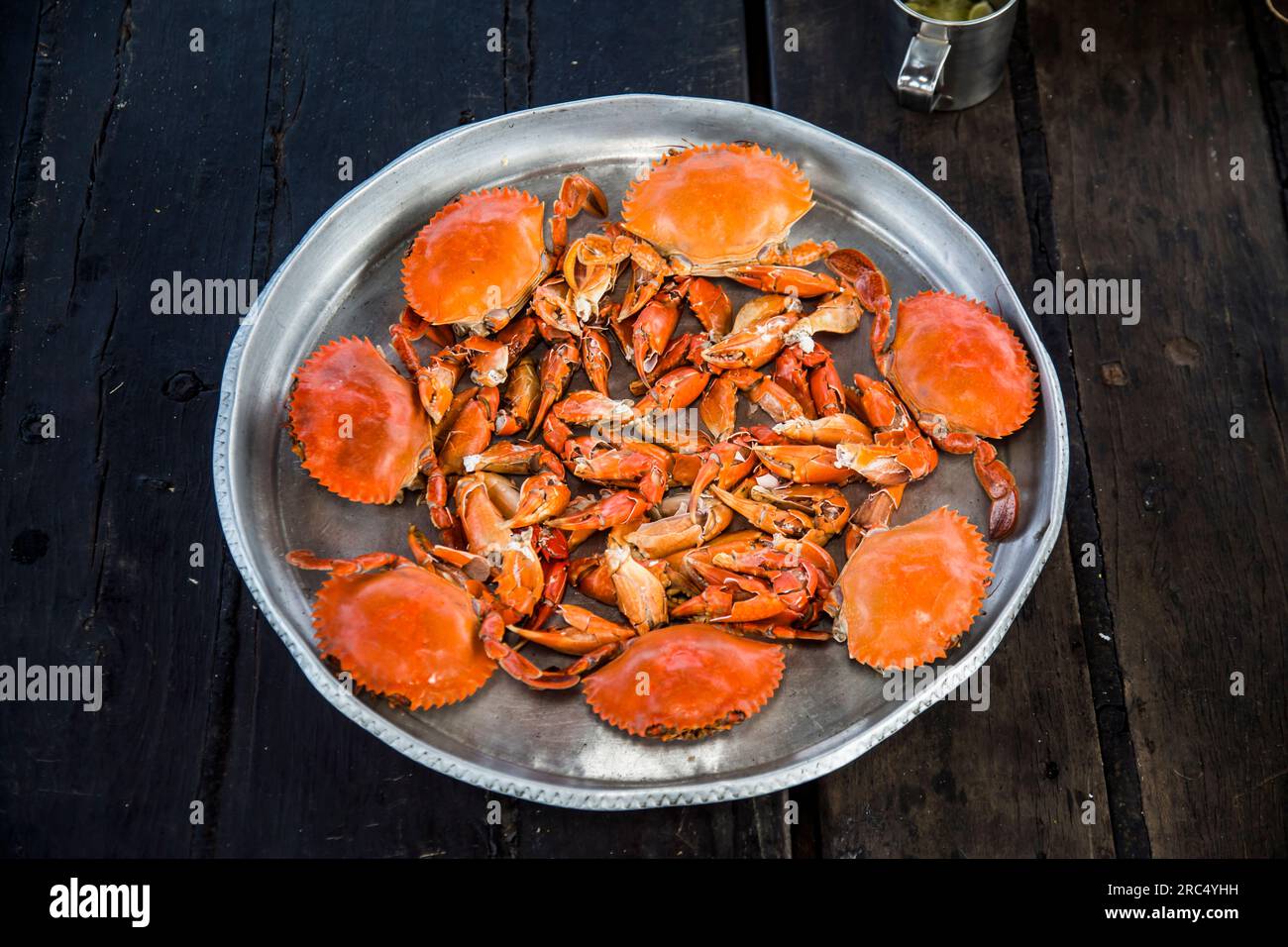 From above of appetizing and delicious Madagascar uncooked mangrove