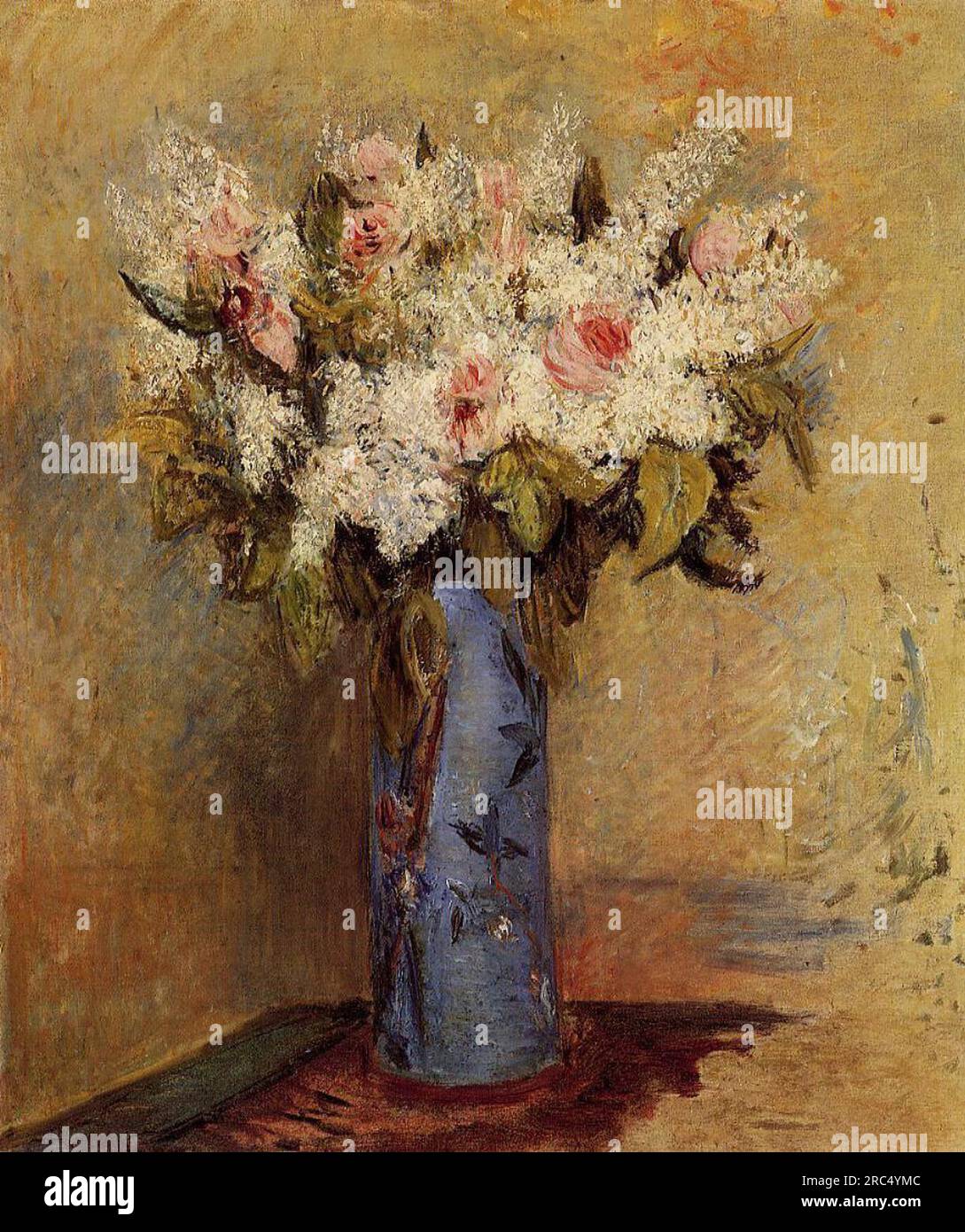 Vase of Lilacs and Roses 1870 by Pierre-Auguste Renoir Stock Photo