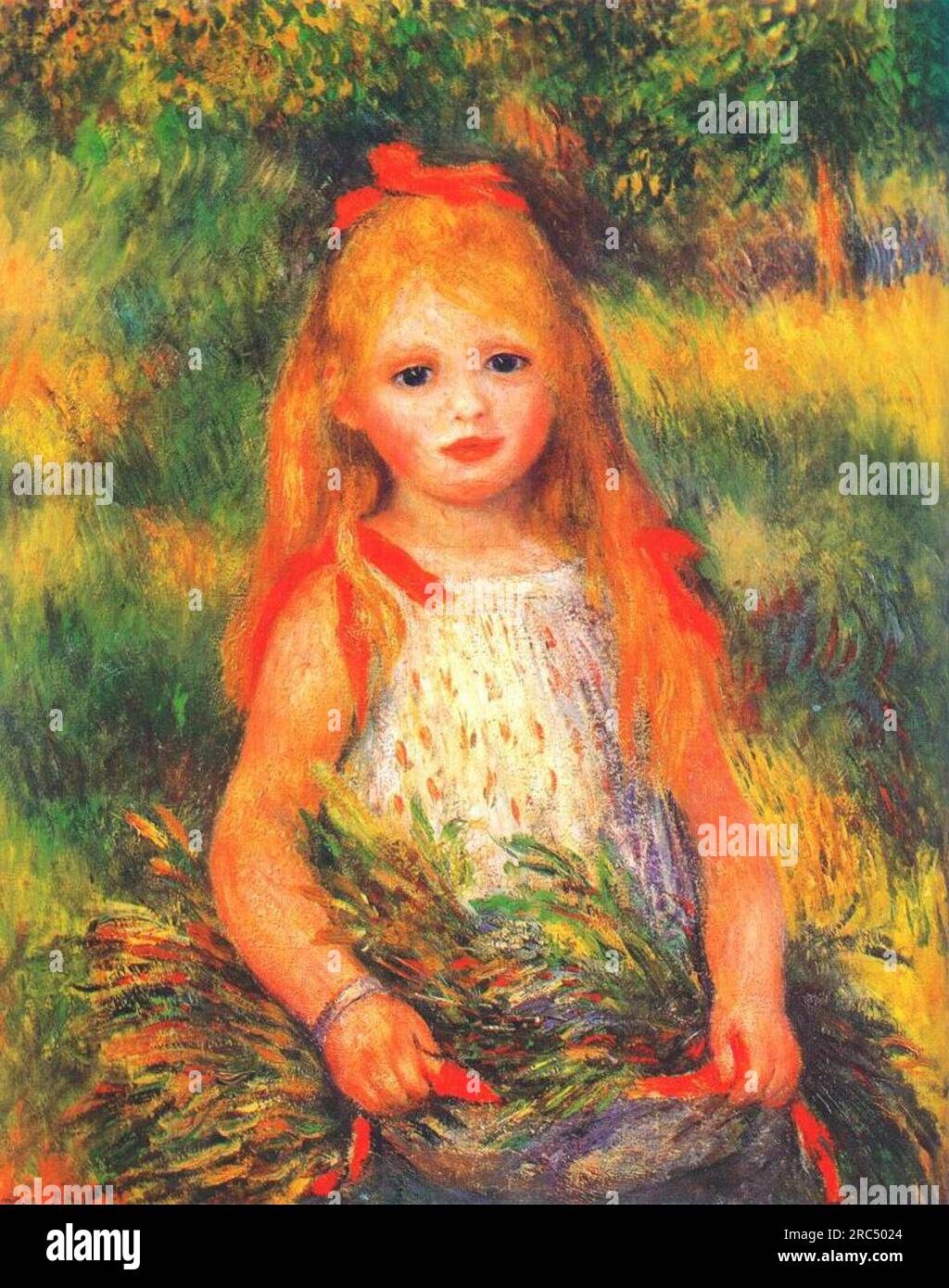 Pierre-Auguste Renoir - Girl with Flowers 1888 Stock Photo - Alamy