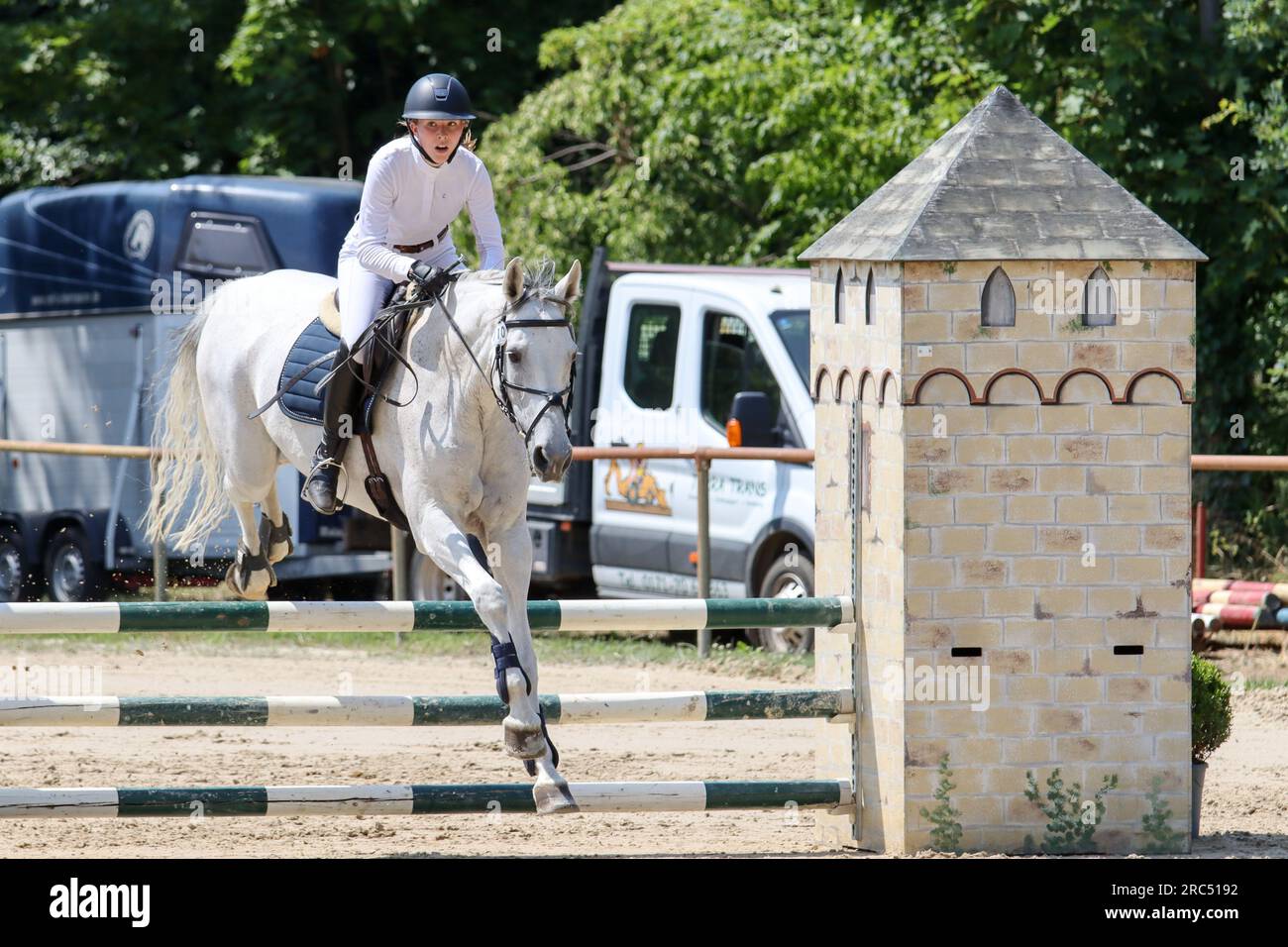 show jumping competition in germany Stock Photo Alamy