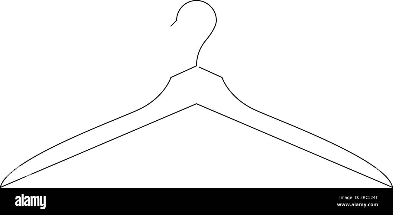 Clothes hanger continuous line illustration. One line minimal drawing design. Vector EPS10 Stock Vector
