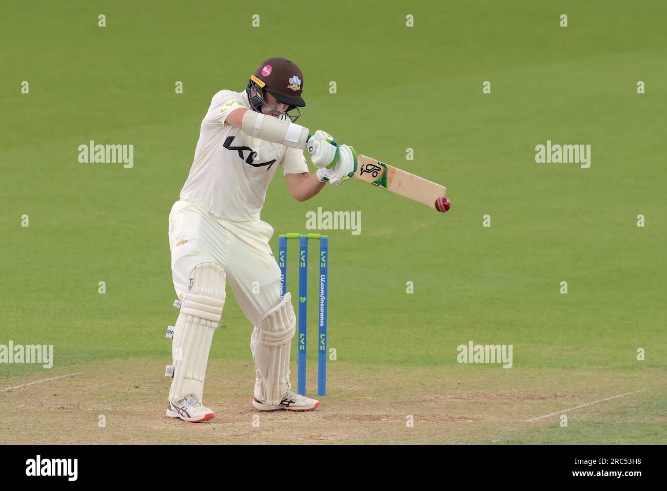 London, UK. 12th July, 2023. Surrey's Tom Latham batting as Surrey take on Nottinghamshire in the County Championship at the Kia Oval, day three Credit: David Rowe/Alamy Live News Stock Photo