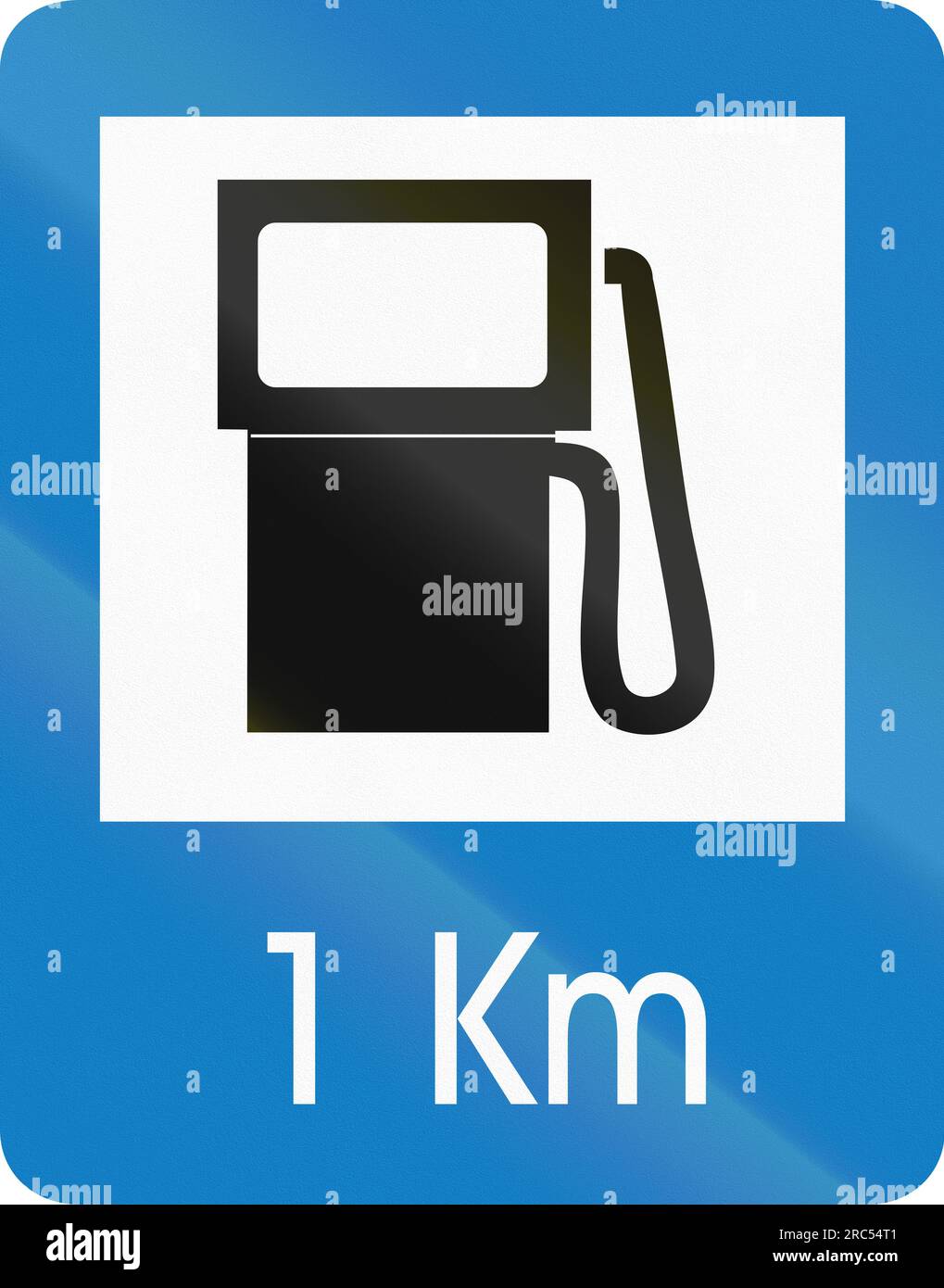 Colombian traffic sign: Gas station in 1 kilometer Stock Photo - Alamy