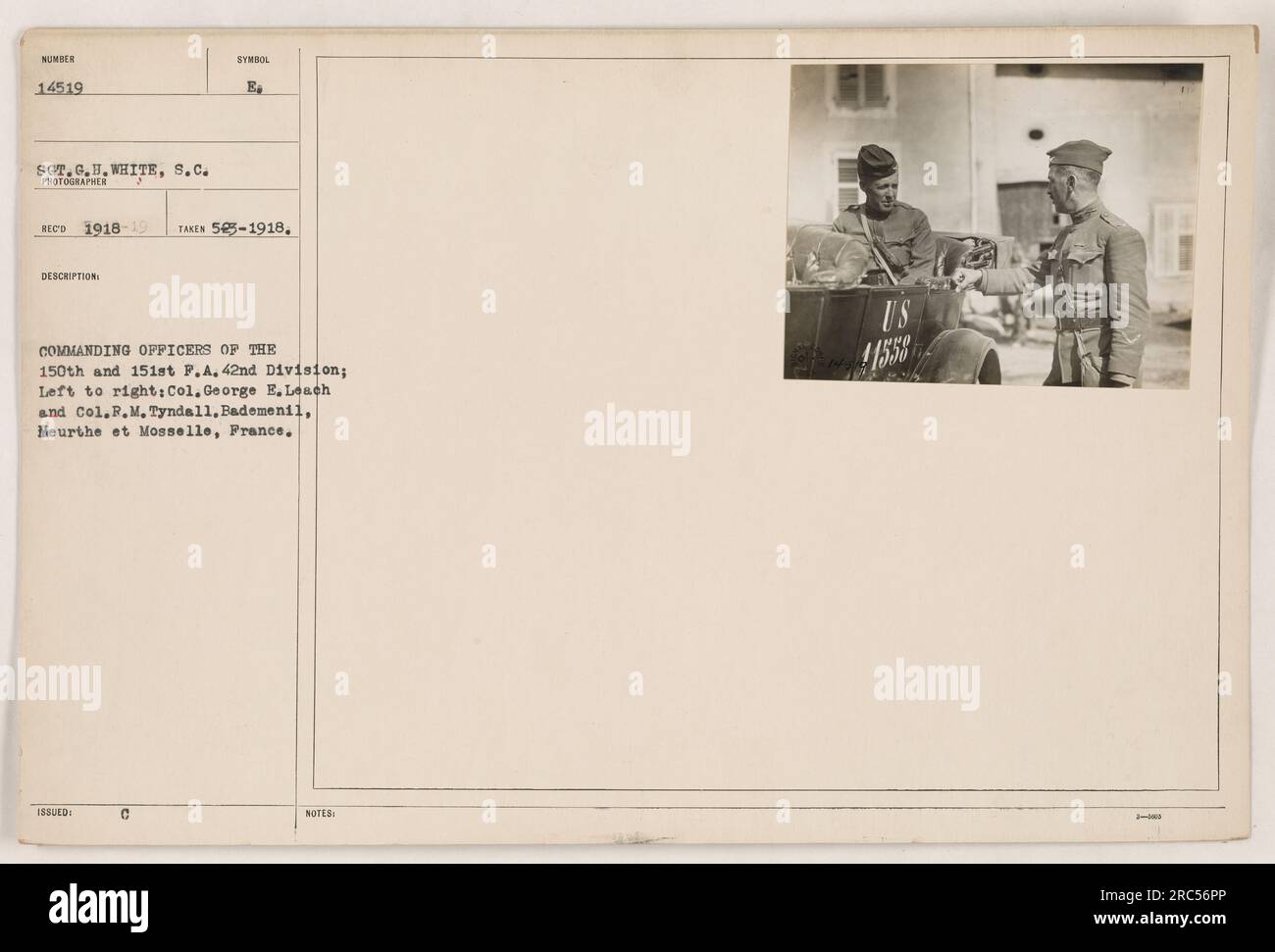 Commanding Officers of the 150th and 151st F.A. 42nd Division, Col ...
