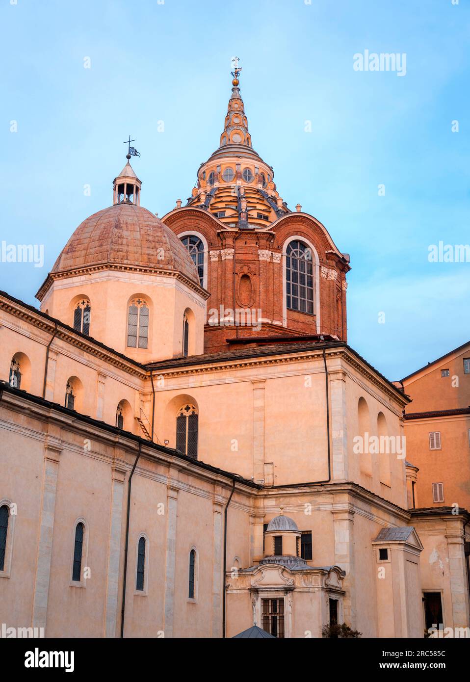 Turin Cathedral, Cattedrale di San Giovanni Battista is a Roman Catholic cathedral in Turin, Piedmont, Italy. Dedicated to Saint John the Baptist. Stock Photo