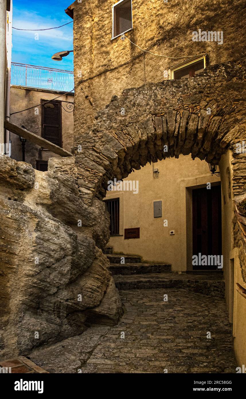 Italy Calabria Cleto Historic center arc - Porta Forgia Stock Photo
