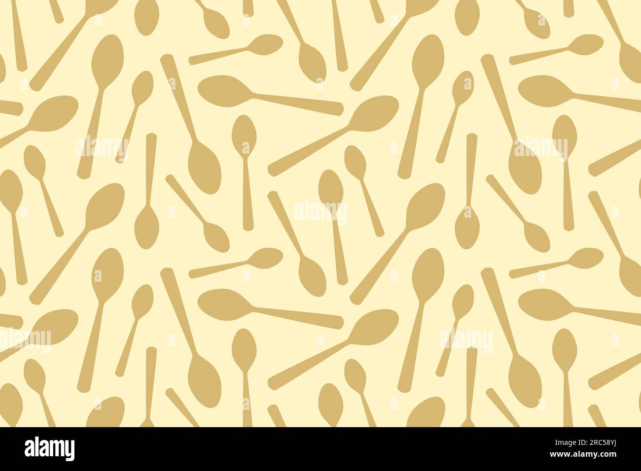 golden seamless spoons pattern; kitchen, restaurant, menu background ...